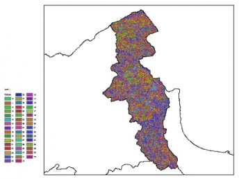 نقشه ظرفیت تبادلی کاتیون خاک در عمق صفر سانتیمتری استان اردبيل