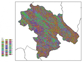 نقشه ظرفیت تبادلی کاتیون خاک در عمق صفر سانتیمتری استان كهكيلويه و بويراحمد