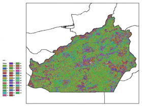 نقشه ظرفیت تبادلی کاتیون خاک در عمق صفر سانتیمتری استان سمنان