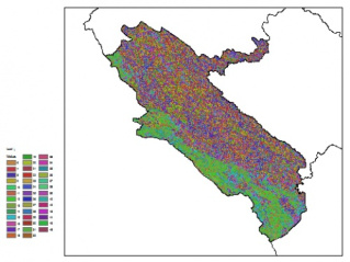 نقشه ظرفیت تبادلی کاتیون خاک در عمق صفر سانتیمتری استان ايلام