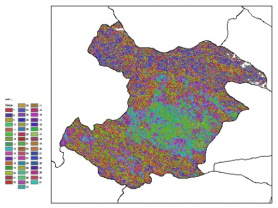 نقشه ظرفیت تبادلی کاتیون خاک در عمق صفر سانتیمتری استان قزوين