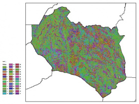 نقشه ظرفیت تبادلی کاتیون خاک در عمق 5 سانتیمتری استان خراسان جنوبي