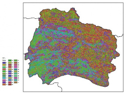 نقشه ظرفیت تبادلی کاتیون خاک در عمق 5 سانتیمتری استان خراسان شمالي