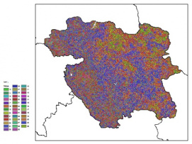 نقشه ظرفیت تبادلی کاتیون خاک در عمق 15 سانتیمتری استان كردستان
