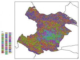نقشه ظرفیت تبادلی کاتیون خاک در عمق 15 سانتیمتری استان قزوين
