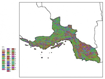 نقشه ظرفیت تبادلی کاتیون خاک در عمق 30 سانتیمتری استان هرمزگان