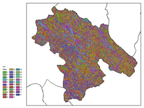نقشه ظرفیت تبادلی کاتیون خاک در عمق 60 سانتیمتری استان كهكيلويه و بويراحمد