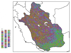 نقشه ظرفیت تبادلی کاتیون خاک در عمق 60 سانتیمتری استان فارس