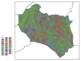 نقشه ظرفیت تبادلی کاتیون خاک در عمق 100 سانتیمتری استان خراسان جنوبي