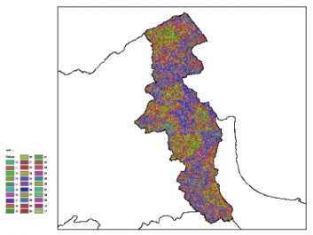 نقشه ظرفیت تبادلی کاتیون خاک در عمق 100 سانتیمتری استان اردبيل