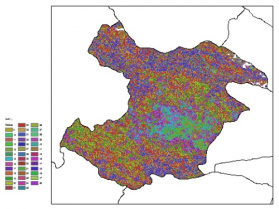 نقشه ظرفیت تبادلی کاتیون خاک در عمق 100 سانتیمتری استان قزوين