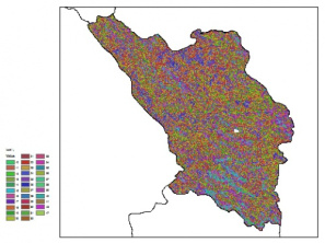 نقشه ظرفیت تبادلی کاتیون خاک در عمق 100 سانتیمتری استان چهارمحال و بختياري