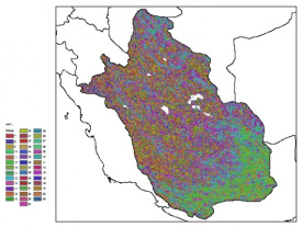 نقشه ظرفیت تبادلی کاتیون خاک در عمق 100 سانتیمتری استان فارس