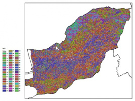 نقشه ظرفیت تبادلی کاتیون خاک در عمق 100 سانتیمتری استان گلستان