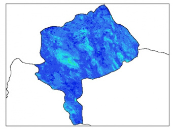 نقشه وزن مخصوص ظاهری خاک در عمق صفر سانتیمتری استان يزد