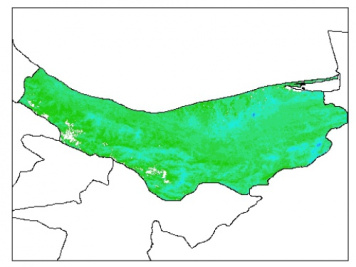 نقشه وزن مخصوص ظاهری خاک در عمق صفر سانتیمتری استان مازندران