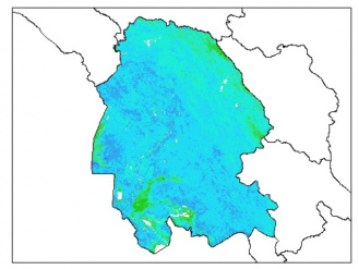 نقشه وزن مخصوص ظاهری خاک در عمق 5 سانتیمتری استان خوزستان