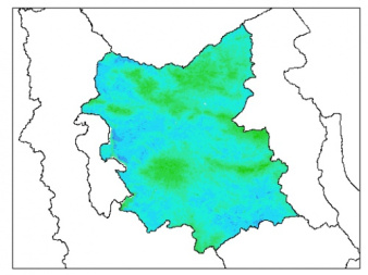 نقشه وزن مخصوص ظاهری خاک در عمق 5 سانتیمتری استان آذربايجان شرقي