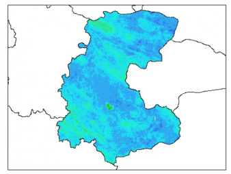 نقشه وزن مخصوص ظاهری خاک در عمق 5 سانتیمتری استان مركزي
