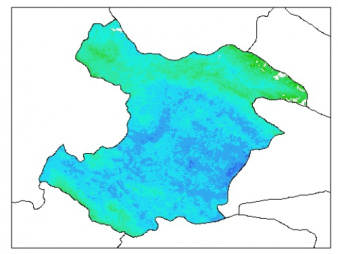 نقشه وزن مخصوص ظاهری خاک در عمق 5 سانتیمتری استان قزوين