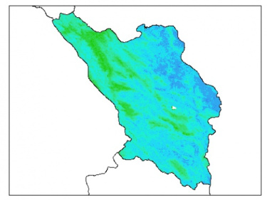 نقشه وزن مخصوص ظاهری خاک در عمق 5 سانتیمتری استان چهارمحال و بختياري