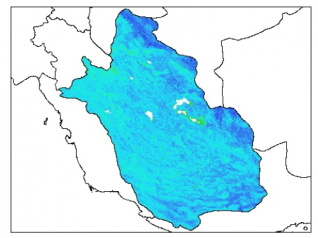نقشه وزن مخصوص ظاهری خاک در عمق 5 سانتیمتری استان فارس