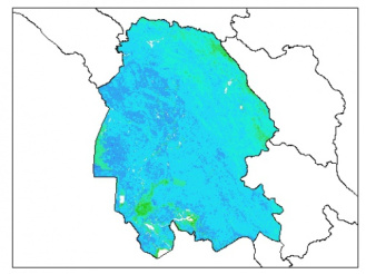 نقشه وزن مخصوص ظاهری خاک در عمق 15 سانتیمتری استان خوزستان