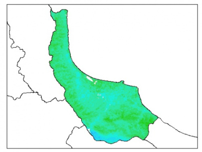 نقشه وزن مخصوص ظاهری خاک در عمق 15 سانتیمتری استان گيلان