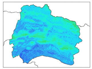 نقشه وزن مخصوص ظاهری خاک در عمق 15 سانتیمتری استان خراسان شمالي