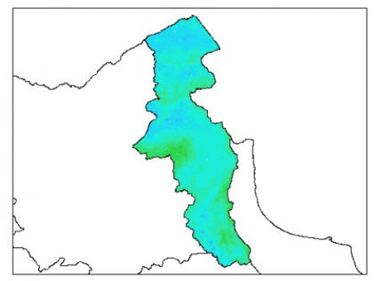 نقشه وزن مخصوص ظاهری خاک در عمق 15 سانتیمتری استان اردبيل