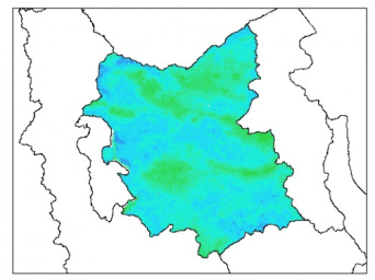 نقشه وزن مخصوص ظاهری خاک در عمق 15 سانتیمتری استان آذربايجان شرقي