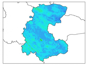 نقشه وزن مخصوص ظاهری خاک در عمق 15 سانتیمتری استان مركزي
