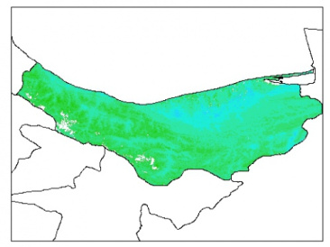 نقشه وزن مخصوص ظاهری خاک در عمق 15 سانتیمتری استان مازندران