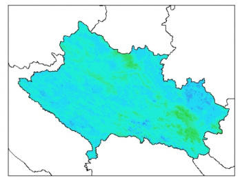 نقشه وزن مخصوص ظاهری خاک در عمق 15 سانتیمتری استان لرستان