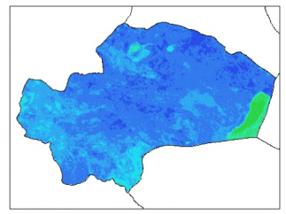 نقشه وزن مخصوص ظاهری خاک در عمق 30 سانتیمتری استان قم
