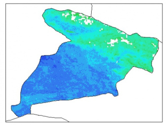 نقشه وزن مخصوص ظاهری خاک در عمق 30 سانتیمتری استان البرز