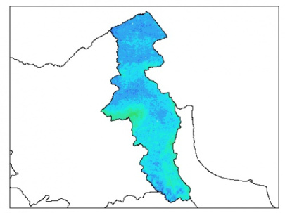 نقشه وزن مخصوص ظاهری خاک در عمق 30 سانتیمتری استان اردبيل