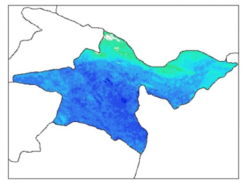 نقشه وزن مخصوص ظاهری خاک در عمق 30 سانتیمتری استان تهران