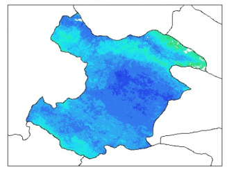 نقشه وزن مخصوص ظاهری خاک در عمق 30 سانتیمتری استان قزوين
