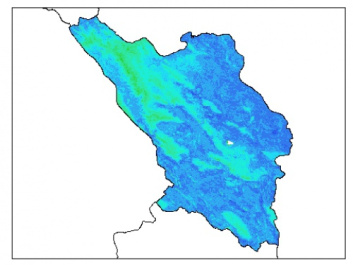 نقشه وزن مخصوص ظاهری خاک در عمق 30 سانتیمتری استان چهارمحال و بختياري