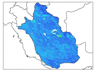 نقشه وزن مخصوص ظاهری خاک در عمق 30 سانتیمتری استان فارس