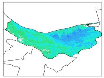 نقشه وزن مخصوص ظاهری خاک در عمق 30 سانتیمتری استان مازندران