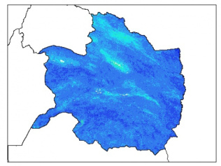 نقشه وزن مخصوص ظاهری خاک در عمق 30 سانتیمتری استان خراسان رضوي
