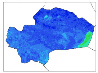نقشه وزن مخصوص ظاهری خاک در عمق 60 سانتیمتری استان قم