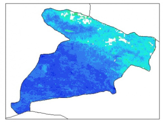 نقشه وزن مخصوص ظاهری خاک در عمق 60 سانتیمتری استان البرز