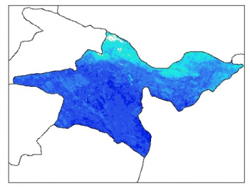 نقشه وزن مخصوص ظاهری خاک در عمق 60 سانتیمتری استان تهران