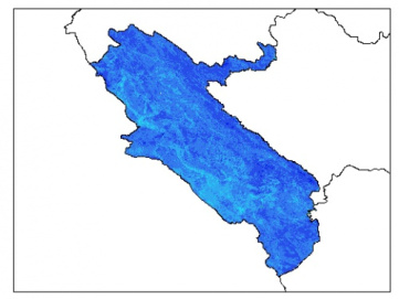 نقشه وزن مخصوص ظاهری خاک در عمق 60 سانتیمتری استان ايلام