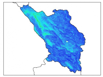 نقشه وزن مخصوص ظاهری خاک در عمق 60 سانتیمتری استان چهارمحال و بختياري