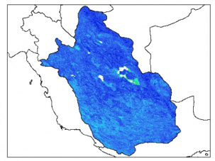 نقشه وزن مخصوص ظاهری خاک در عمق 60 سانتیمتری استان فارس