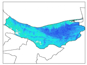 نقشه وزن مخصوص ظاهری خاک در عمق 60 سانتیمتری استان مازندران